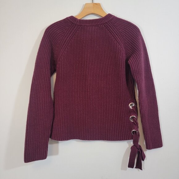 KUT FROM THE KLOTH Sweater Chunky Knit Side Tie‎ Maroon SIZE XS - Picture 3 of 6